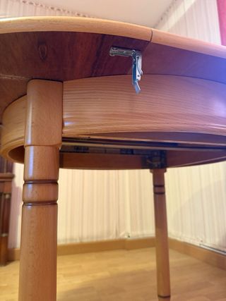 MESA REDONDA EXTENSIBLE DE PINO MADERA MACIZA