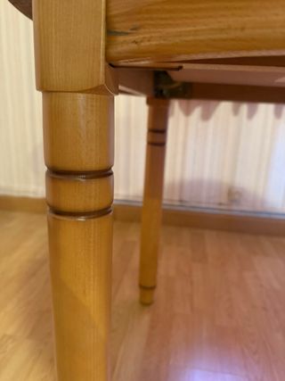 MESA REDONDA EXTENSIBLE DE PINO MADERA MACIZA