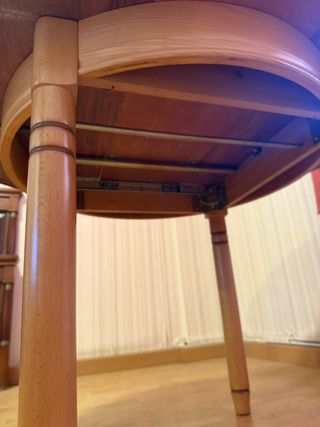 MESA REDONDA EXTENSIBLE DE PINO MADERA MACIZA