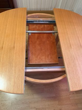 MESA REDONDA EXTENSIBLE DE PINO MADERA MACIZA