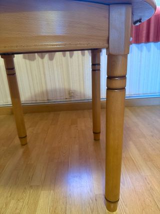 MESA REDONDA EXTENSIBLE DE PINO MADERA MACIZA