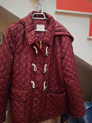 Parka mujer granate acolchada