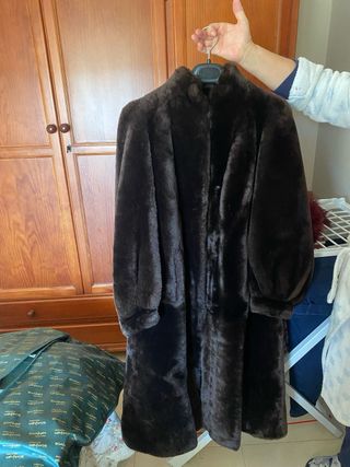 Abrigo muflón marrón talla 38