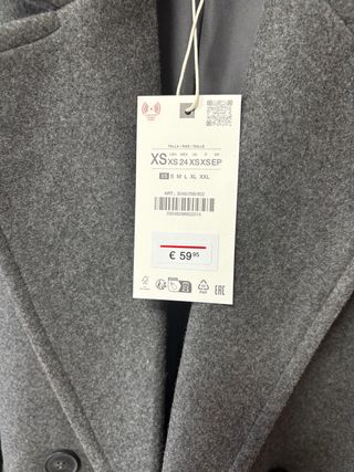 Abrigo midi Zara gris mujer