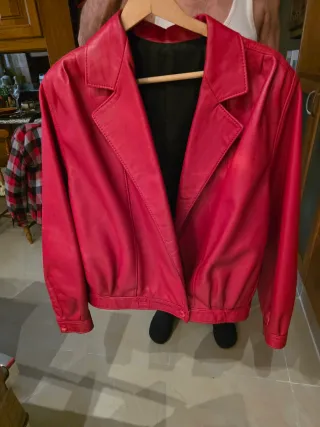 Cazadora Piel Donci Corte Inglés Roja