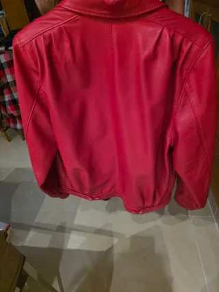 Cazadora Piel Donci Corte Inglés Roja