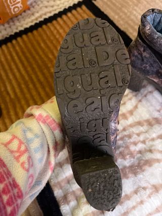 Botines Desigual Marrón Terciopelo