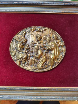 Cuadro Cobre Grabado Adoración Reyes Magos