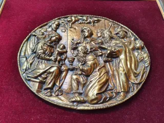 Cuadro Cobre Grabado Adoración Reyes Magos