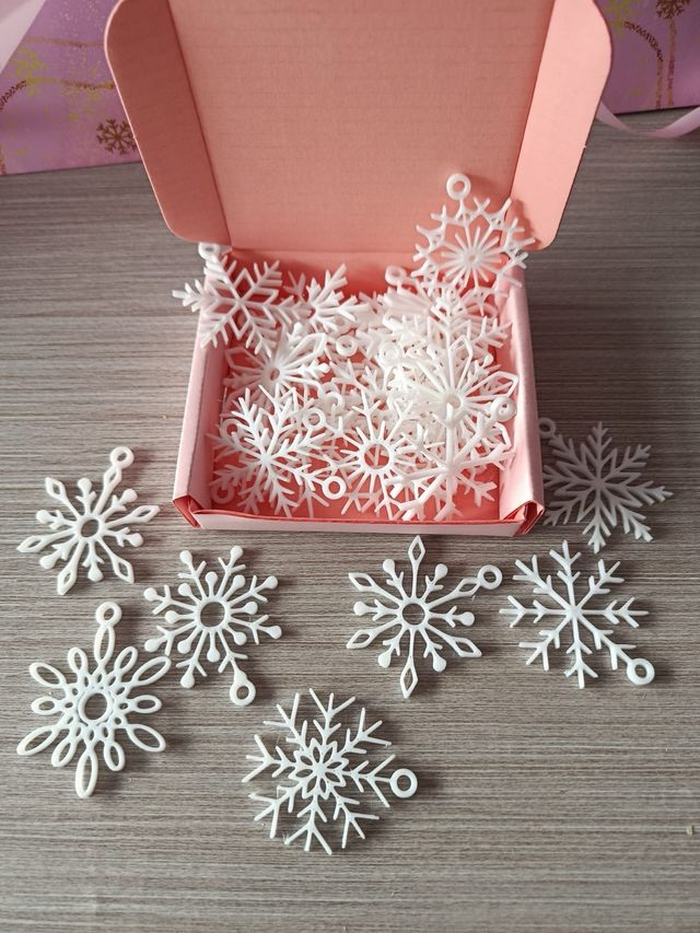 Copos Nieve Decoración Navidad Plástico Blanco