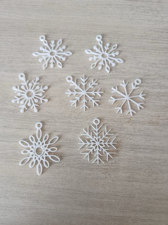 Copos Nieve Decoración Navidad Plástico Blanco