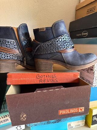 Botines Pikolinos Azules Piel Talla 39