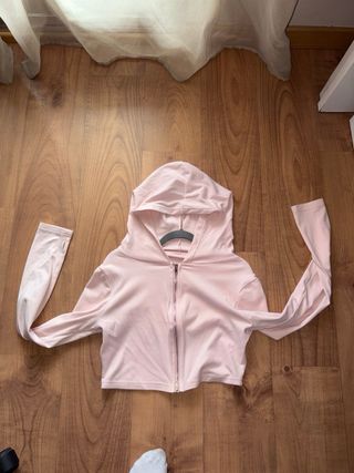 Sudadera rosa con cremallera