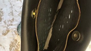 bolso piel original color verde oscuro brillo