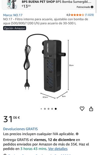 Filtro acuario AQUA PUMP