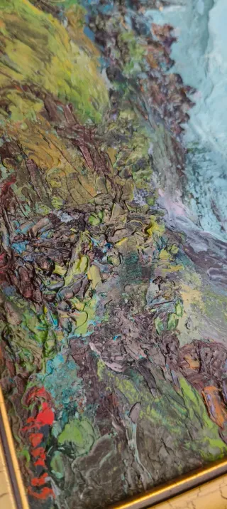 Oleo Pirineos desconocido firma 29×24 cm