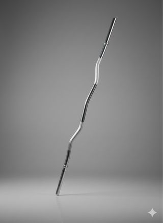 Barra de pesas curva cromada