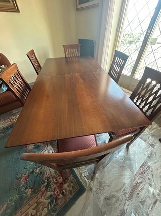 Tavolo da pranzo in legno massello con 6 sedie