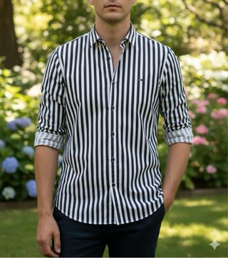 Camisa Tommy Hilfiger Rayas Negras y Blancas