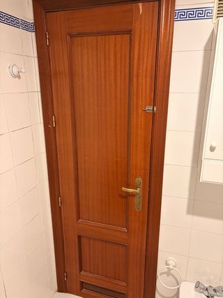 Puerta de madera para baño