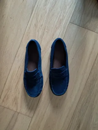 Mocasines azul marino, talla 39