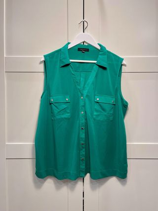 Camisa sin mangas Cortefiel verde Talla XXL