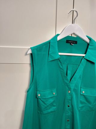 Camisa sin mangas Cortefiel verde Talla XXL