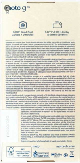 Motorola Moto g³⁵ 5G. Nuovo e sigillato