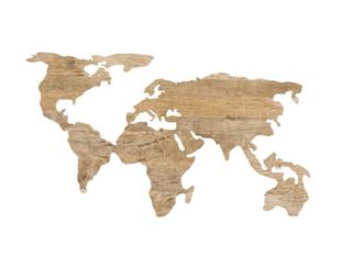 Mapa Mundi Madera Mango Tallada