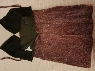 Vestido fiesta corto rosa y plateado