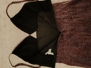 Vestido fiesta corto rosa y plateado