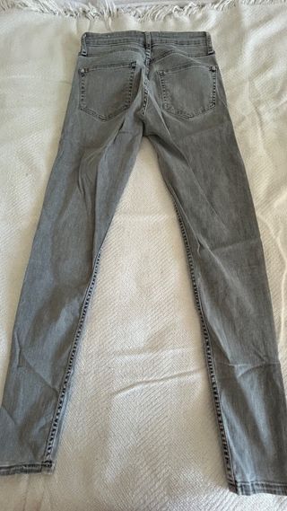 Jeans Gris Mango Talla 34 Tiro Medio