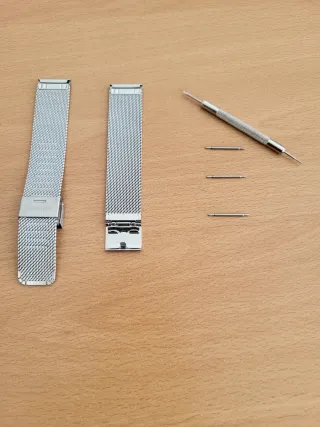 Correa Metálica Reloj 18mm Plata, malla milanesa.