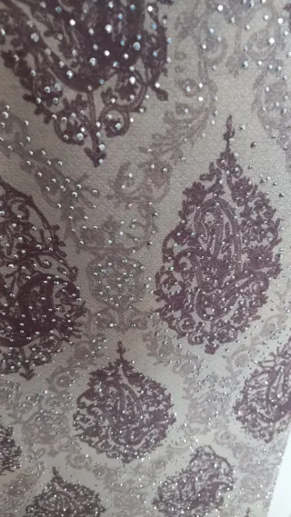 Pañuelo mujer beige y morado