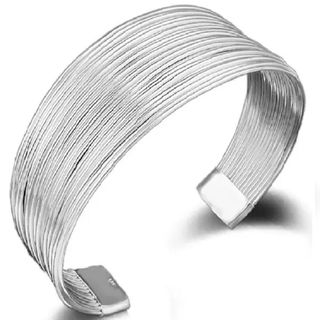 PULSERA DE ALAMBRES METÁLICOS CHAPADOS EN PLATA