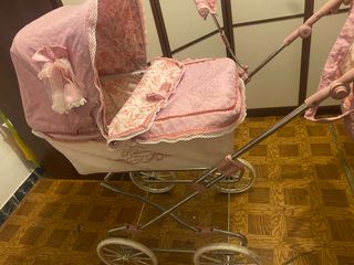 Carro de muñecas grande rosa