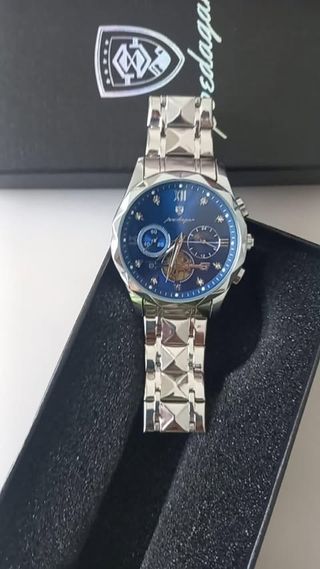 Reloj Poedagar Azul y Plateado Nuevo