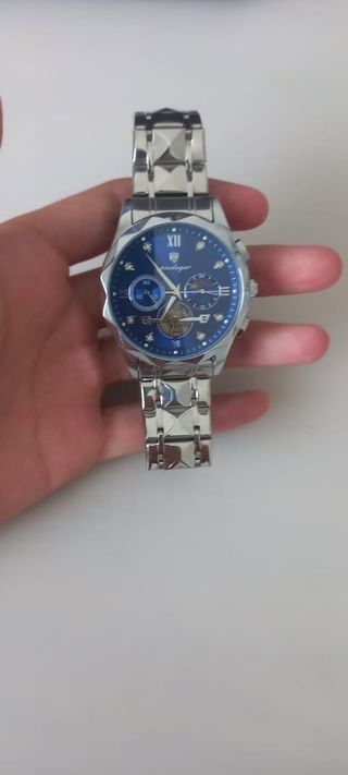 Reloj Poedagar Azul y Plateado Nuevo