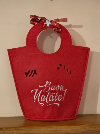 Sacchetto regalo natalizio rosso