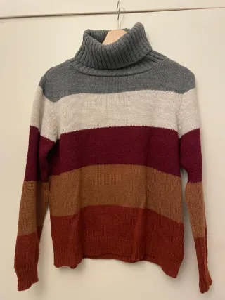 Jersey de cuello alto a rayas