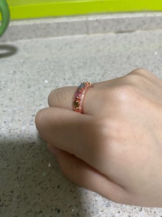 Anillo Turmalinas Naturales Certificado sin marca