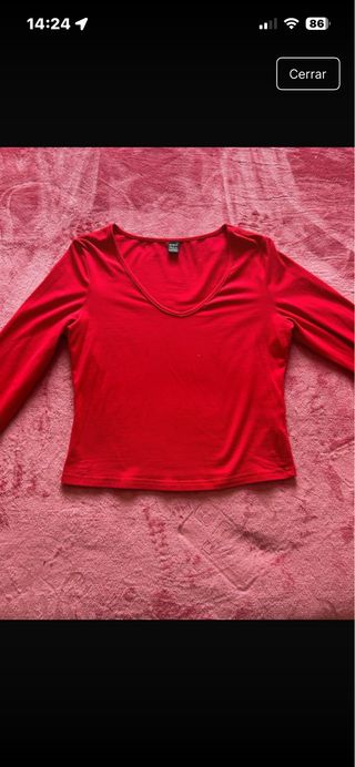 Camiseta roja manga larga