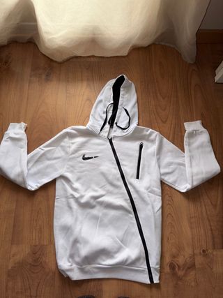 Sudadera Nike Blanca Cremallera Asimétrica