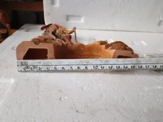 Diorama vintage presepe pastore e pecore