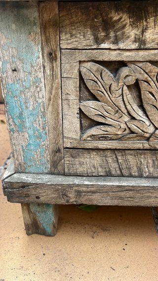 Banco Balinés con Almacenaje de Madera.