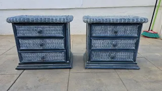 Tavolini in vimini e metallo