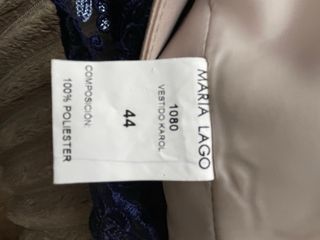 Vestido de fiesta azul y rosa empolvado