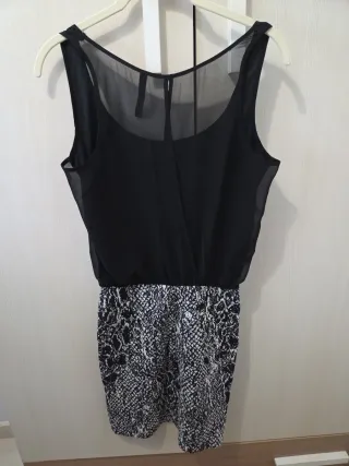 Vestido Stradivarius Negro Estampado XS