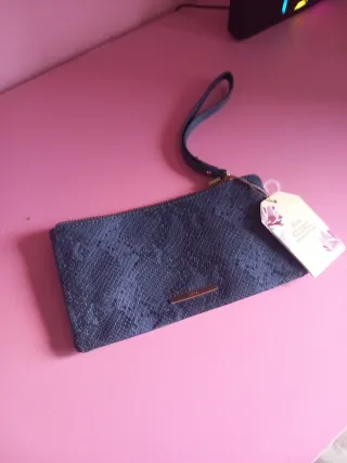 Cartera Sfera azul con etiqueta