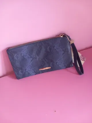 Cartera Sfera azul con etiqueta